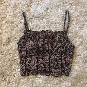 Cheetah print crop tank top